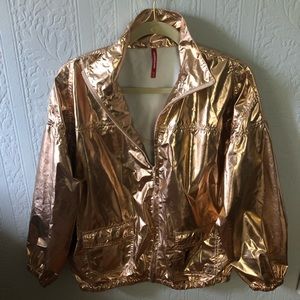 Metallic Rose Gold Union Bay wind breaker jacket